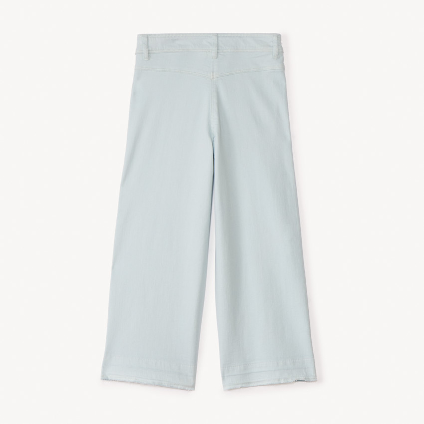 Jean large uni à boutons imitation corne pour fille 