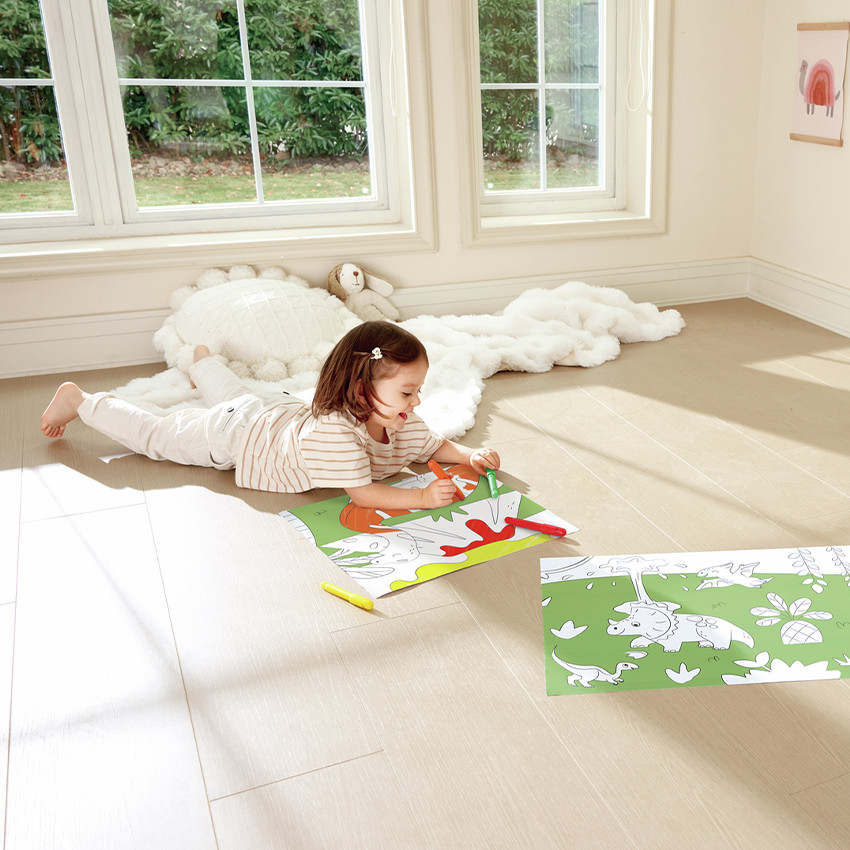 Rouleau à dessin 5m avec feutres Dinosaure 