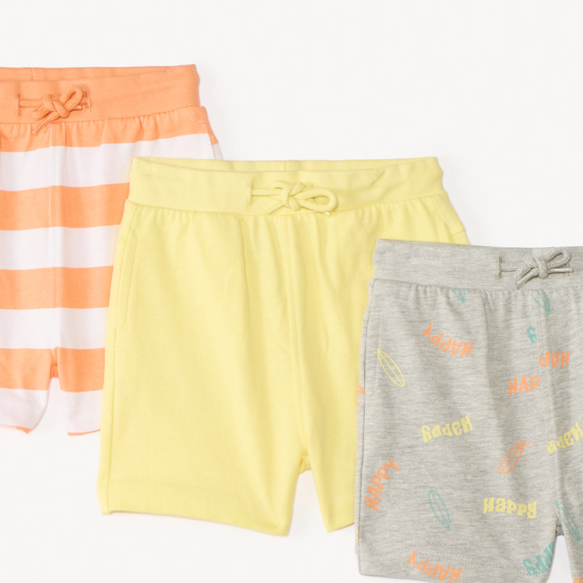 Lot de 4 bermudas en molleton fantaisie pour bébé garçon 