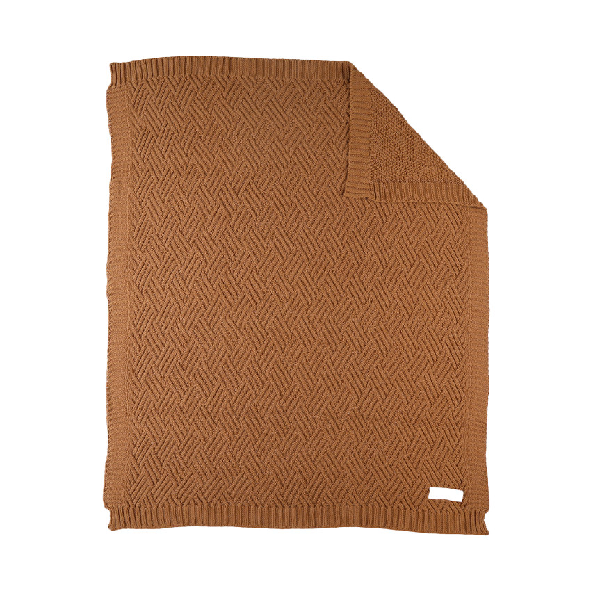 Couverture en tricot sweet caramel 75 x 100 cm 