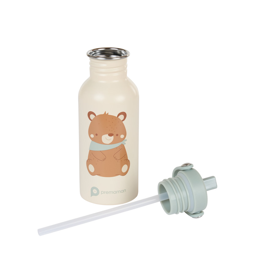 Gourde en Inox avec paille Roi des Forêts - 500 ml 
