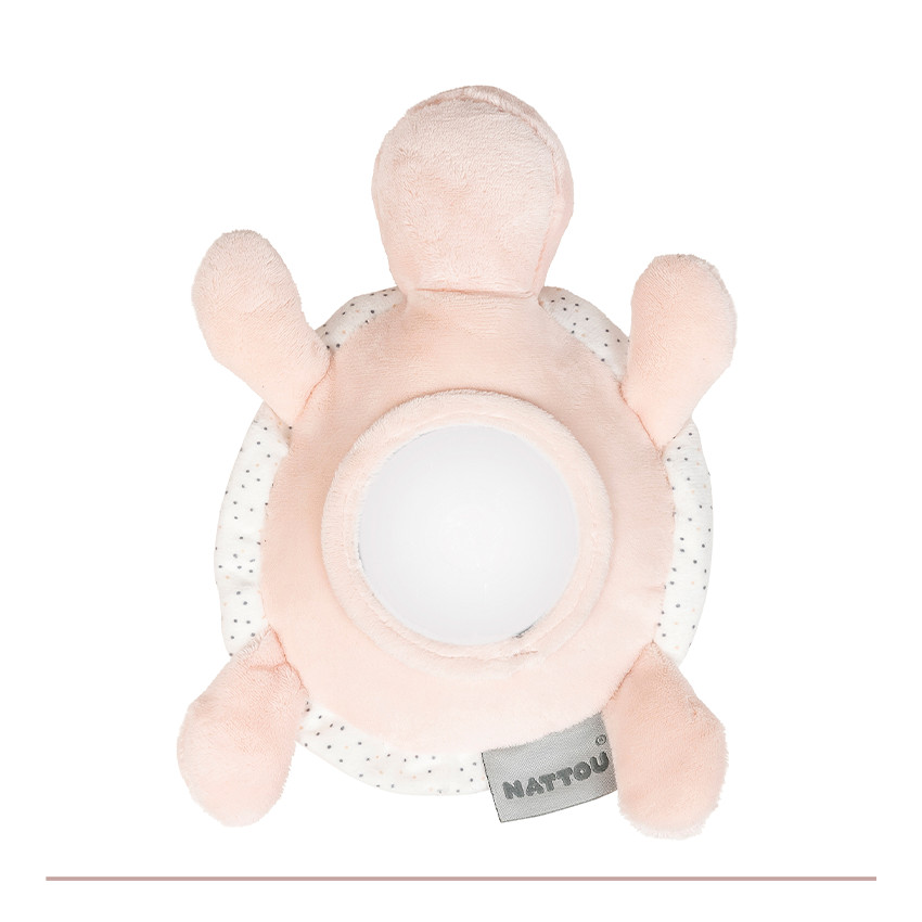 Peluche d'activités tortue Lapidou rose 