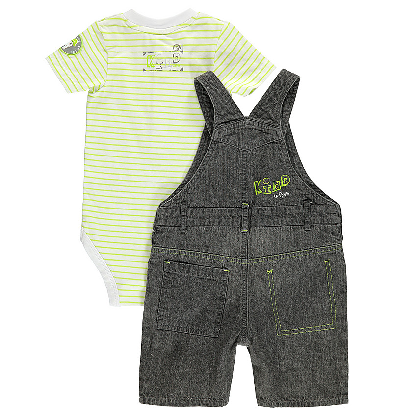 Ensemble body jersey et salopette en jeans 