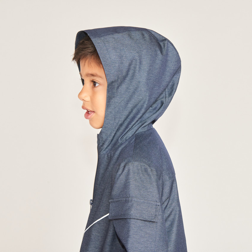 Coupe-vent en toile fantaisie unie pour garçon 