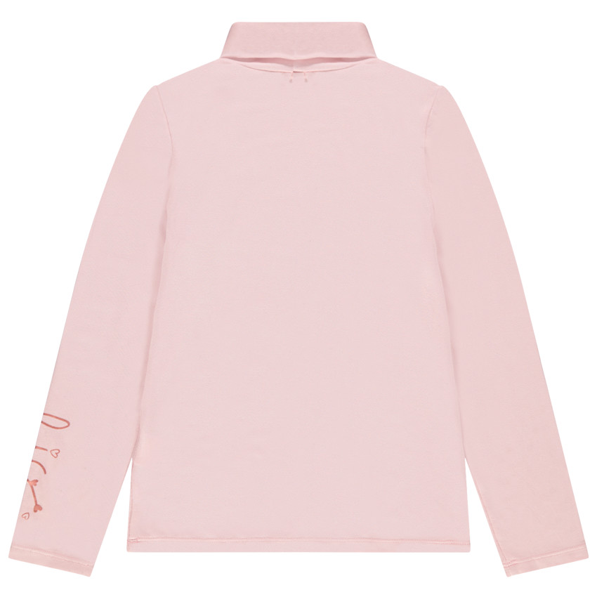 Sous-pull uni à col roulé avec inscription printée sur la manche gauche 