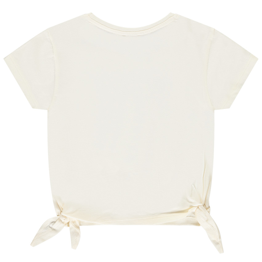 T-shirt manches courtes avec broderie toucan et nouettes pour fille 