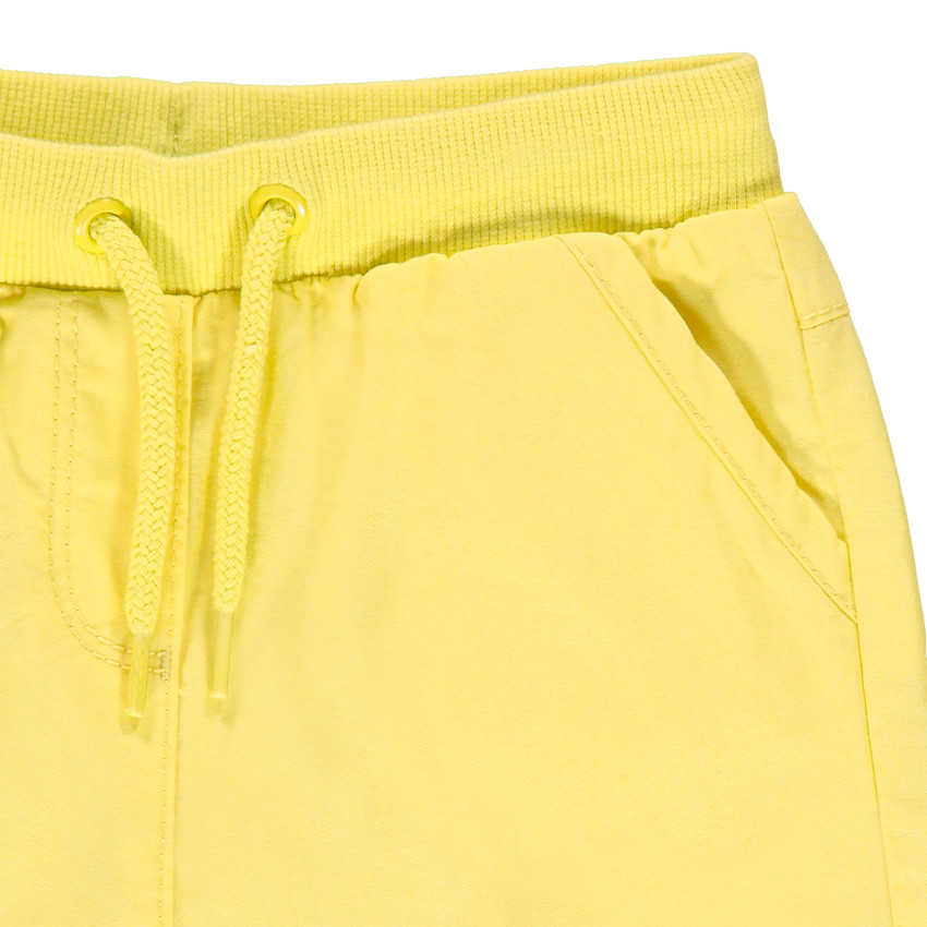 Short uni en toile à taille élastiquée   