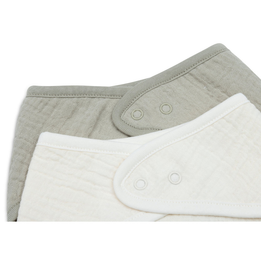 Bavoir Bandana gaze de coton Olive Green/Oatmeal 2 pcs - Multicolore (Jollein) - Image 1