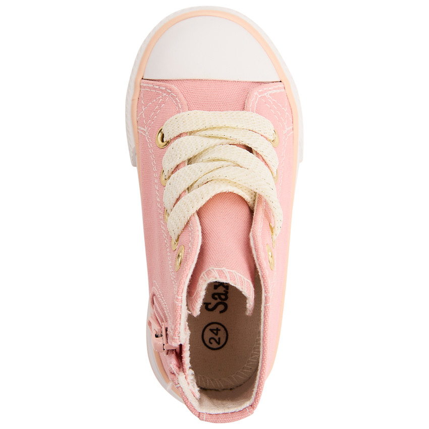 Chaussures en toile montante à zip et lacets fantaisie pour fille 
