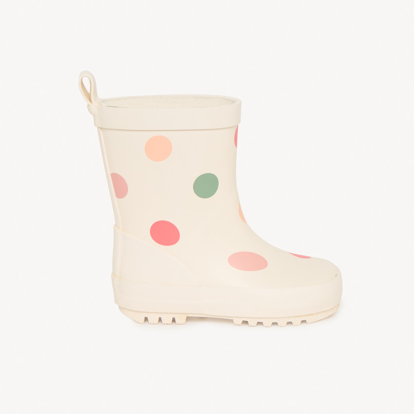 Bottes de pluie imprimé pois pour bébé fille 
