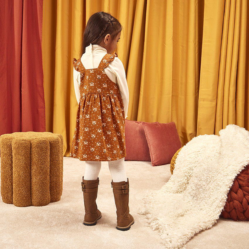 Ensemble 2 pièces avec robe salopette pour bébé fille 