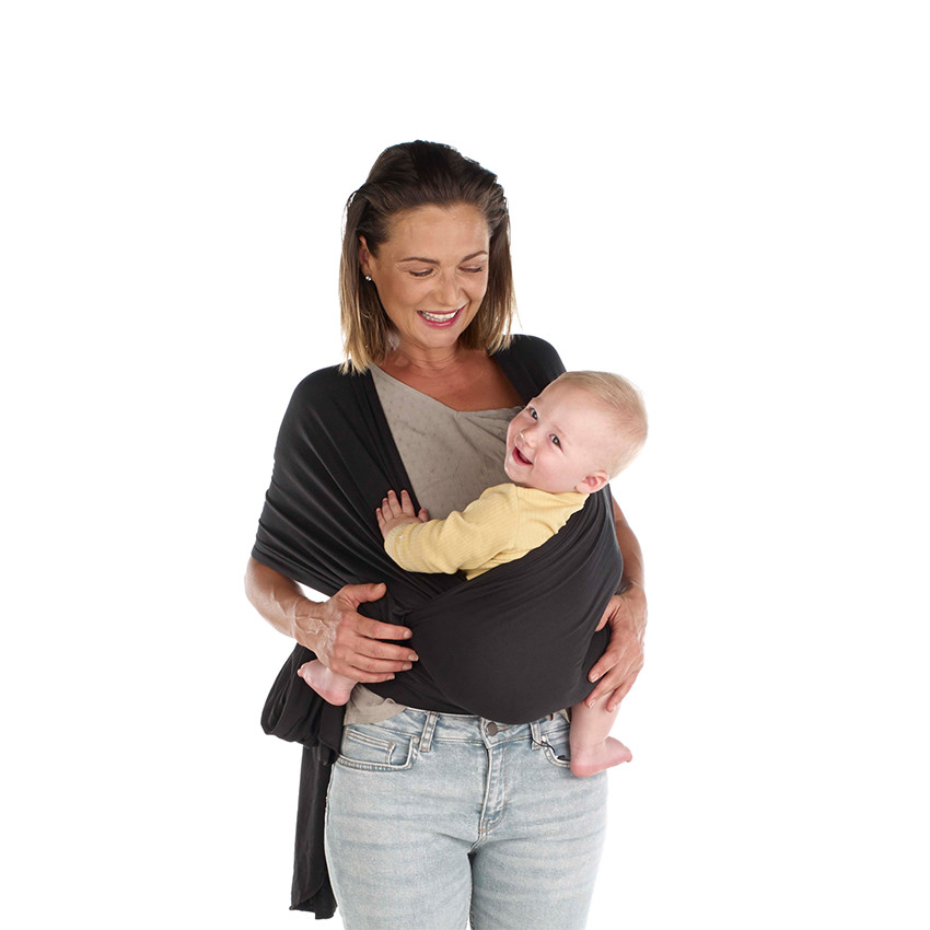 Porte-bébé physiologique avec ceinture noir  