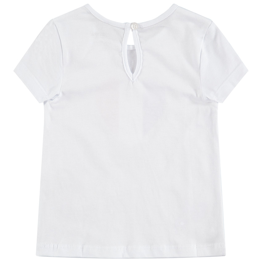 T-shirt manches courtes print coeur pailleté 