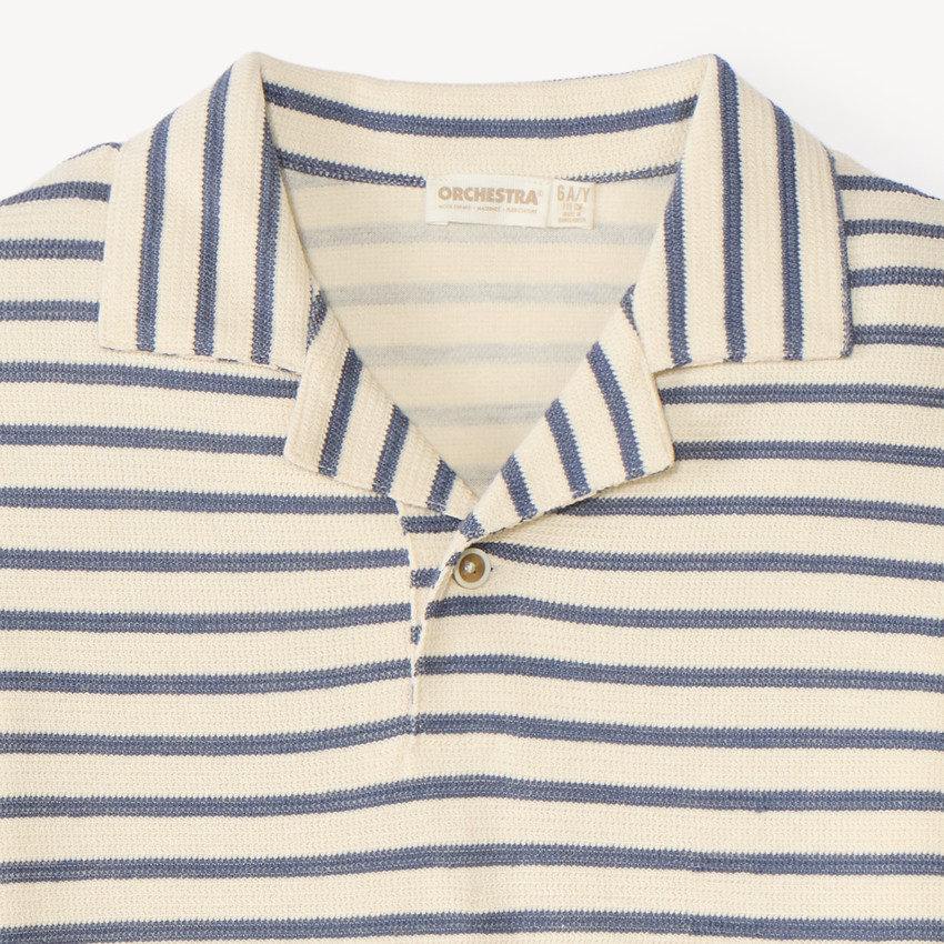 Polo manches longues garçon style marinière 
