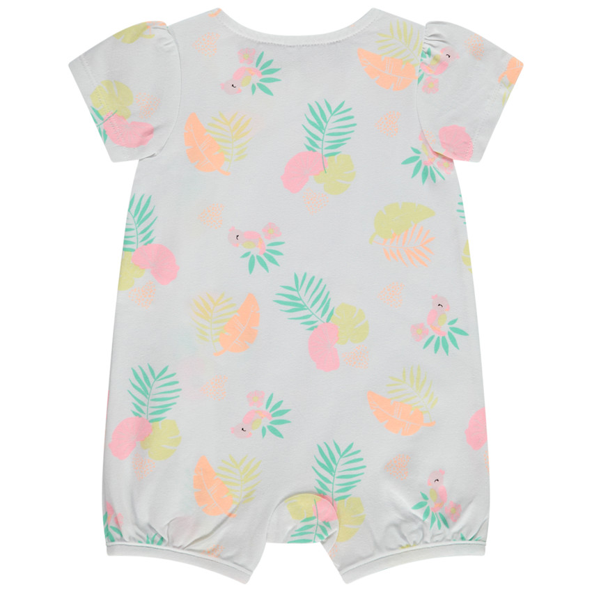 Combishort imprimé tropical pour bébé fille 