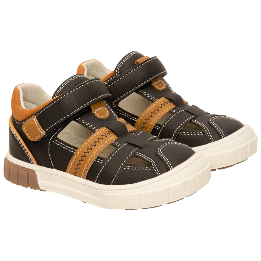 Baskets ajour es effet cuir scratch pour b b gar on