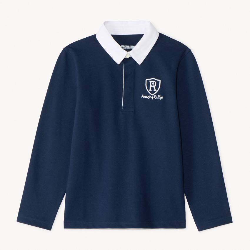 Polo manches longues brodé pour garçon 