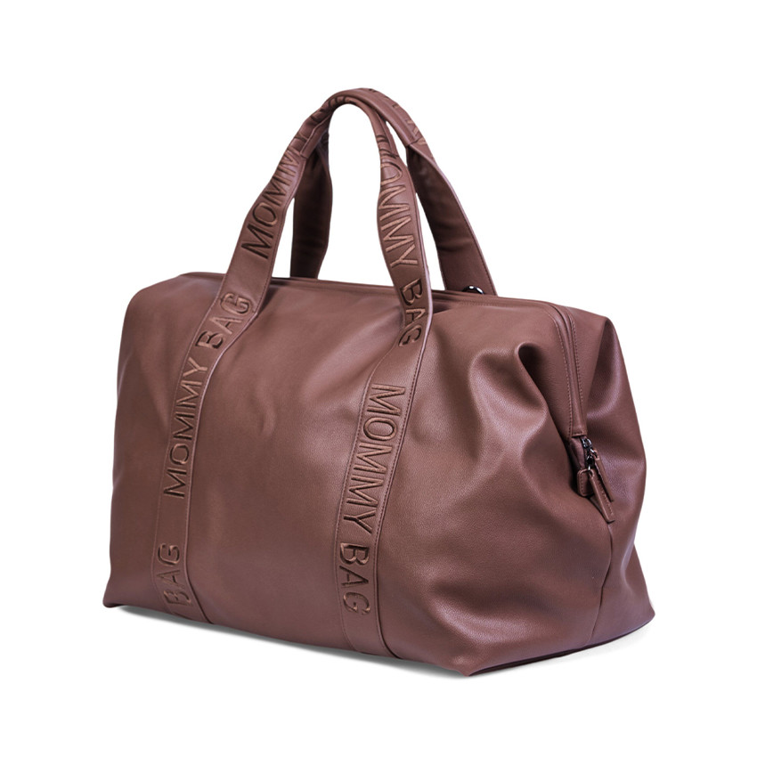 Sac à langer en simili cuir signature Mommy Bag dark brown 