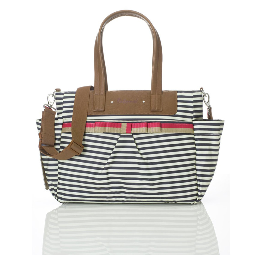 Sac à langer Cara rayé - Bleu marine 