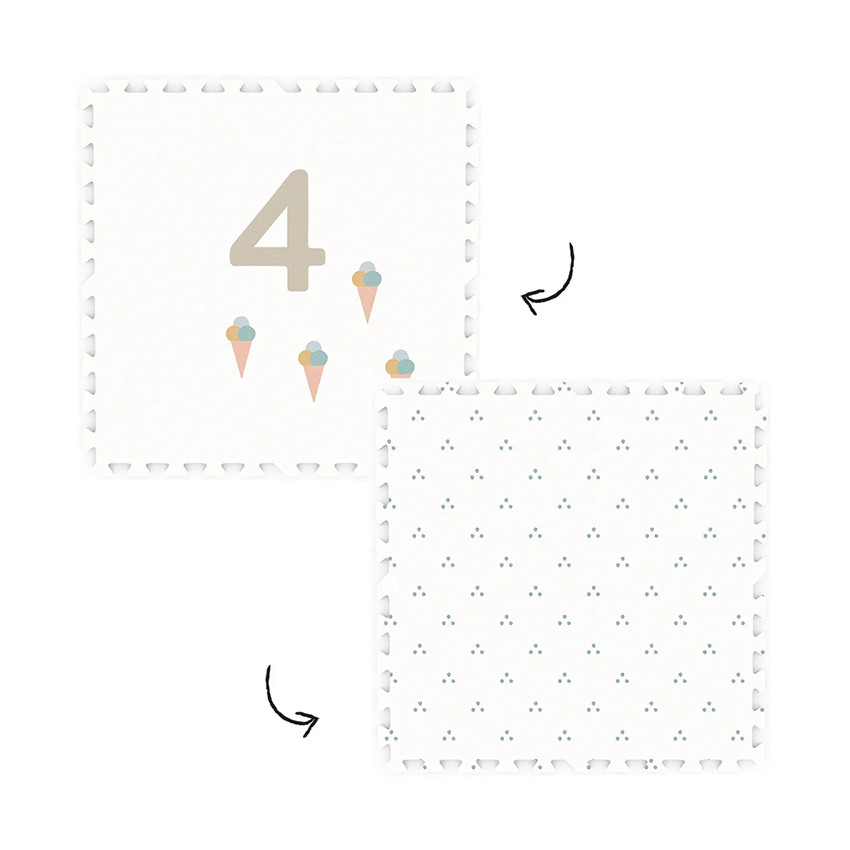 Tapis de dalles en mousse réversibles 180 x 180 cm nombres/motif minimaliste 