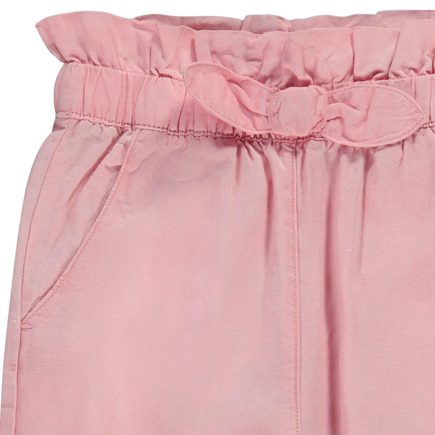 Pantalon large uni effet noué pour fille 