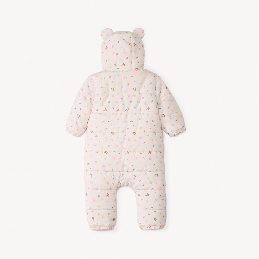 Combi-pilote imprimé fleurs pour bébé fille avec finitions différentes selon l'âge 