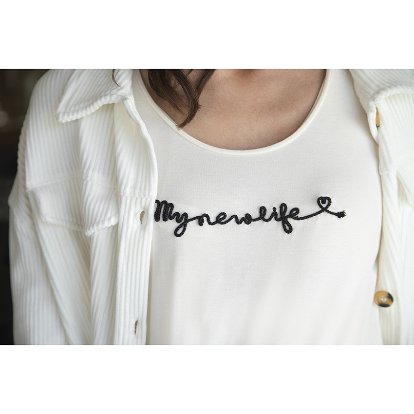 T-shirt de grossesse à manches longues avec inscription 