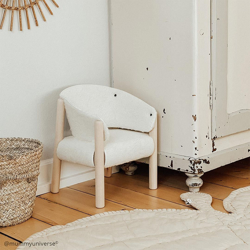 Chaise enfant SABA en bois de hêtre brut - Fur Milk  