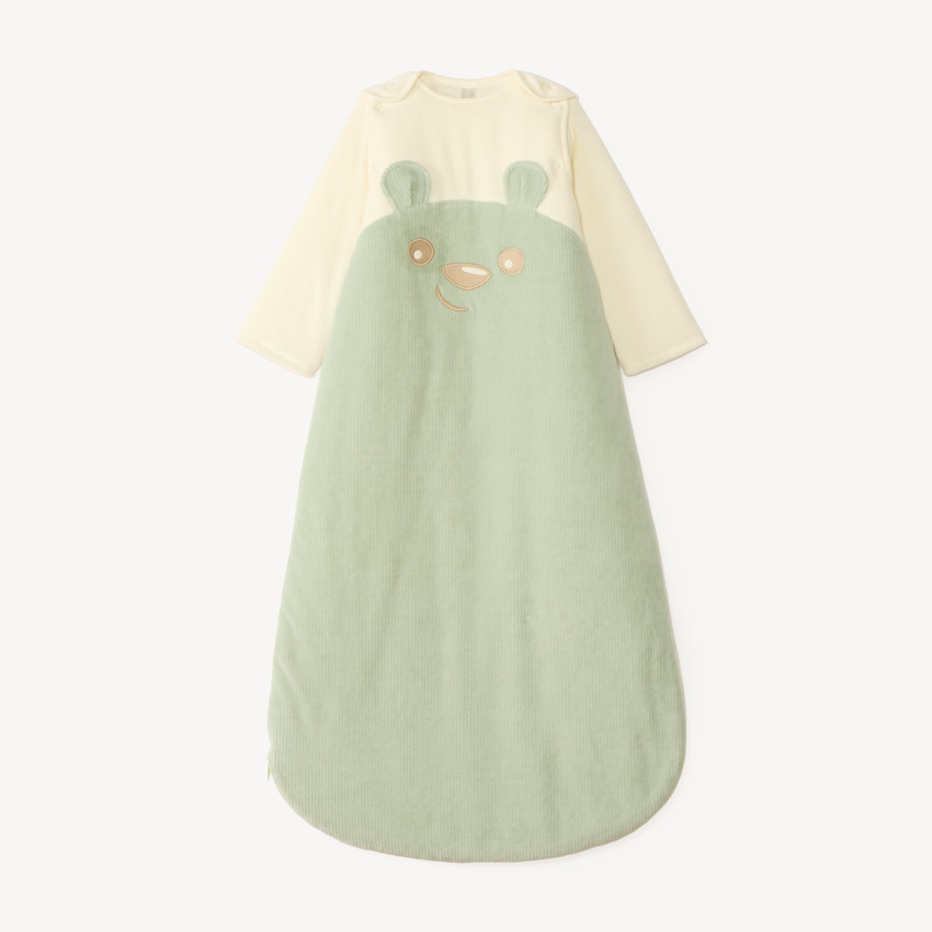 Gigoteuse en velours avec manches amovibles broderie ourson TOG 3 pour bébé garçon