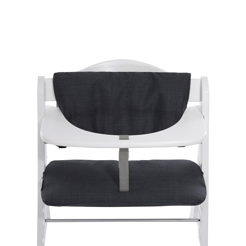 Chaise haute en bois Alpha+ coloris naturel avec 4 accessoires 