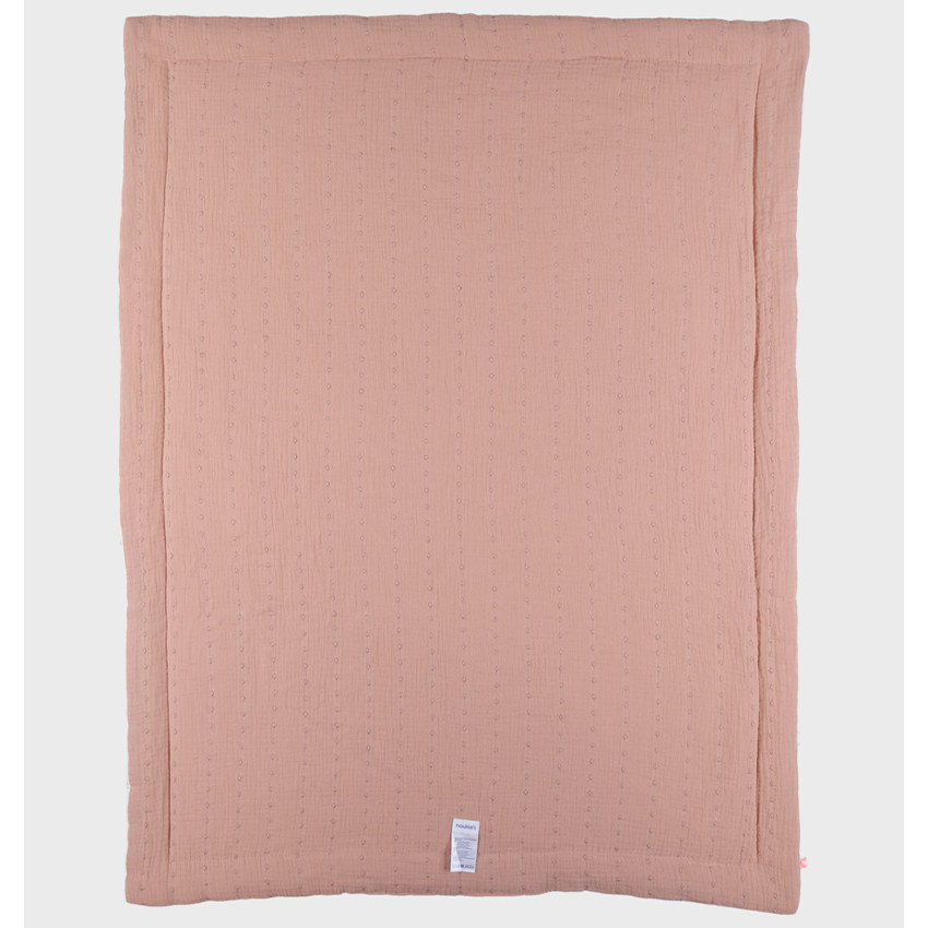 Couverture berceau 75x100 mousseline bio Rose & Blanc Vintage Flowers 