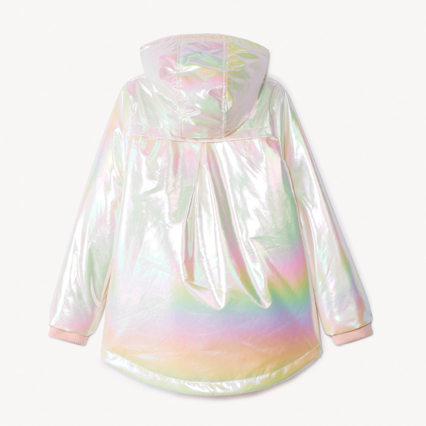 Coupe-vent iridescent doublé sherpa duveteux pour fille 