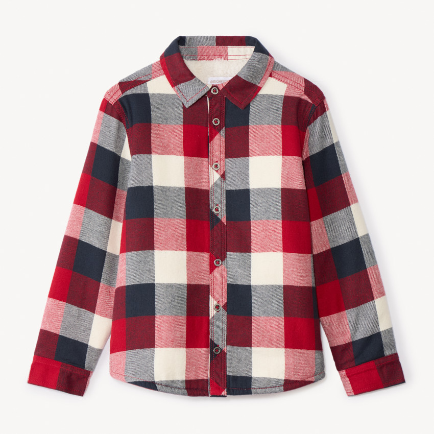 Surchemise flanelle doublée à carreaux pour garçon