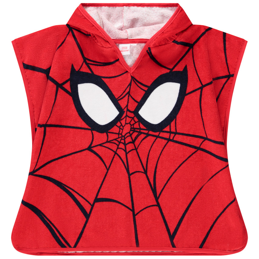 cape de bain en éponge spider-man marvel pour garçon - rouge