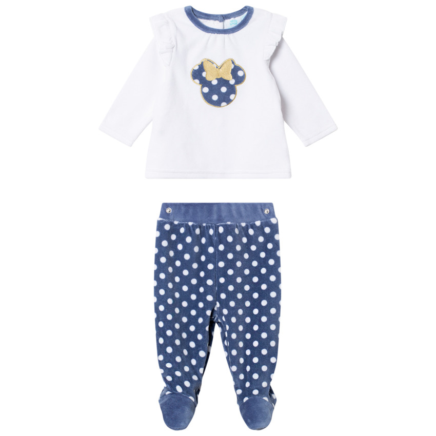 Pyjama en velours motif Minnie Disney et pois 