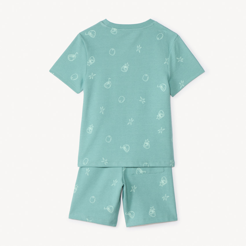 Ensemble 2 pièces t-shirt + short imprimé noix de coco pour garçon 