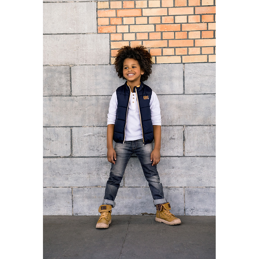 Jeans coupe slim effet used avec usures fantaisie 