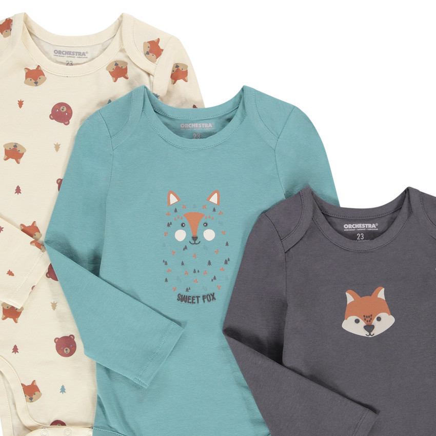 Lot de 7 bodies en jersey imprimé fantaisie pour bébé garçon 