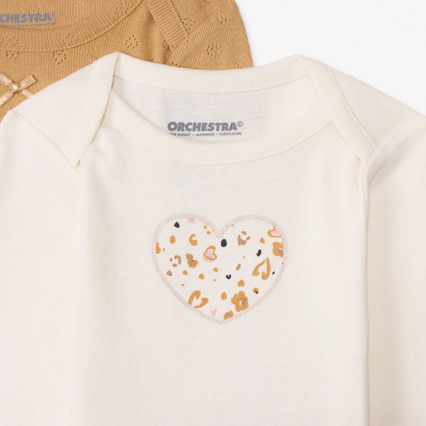 Lot de 7 bodies manches longues tachetés pour bébé fille 