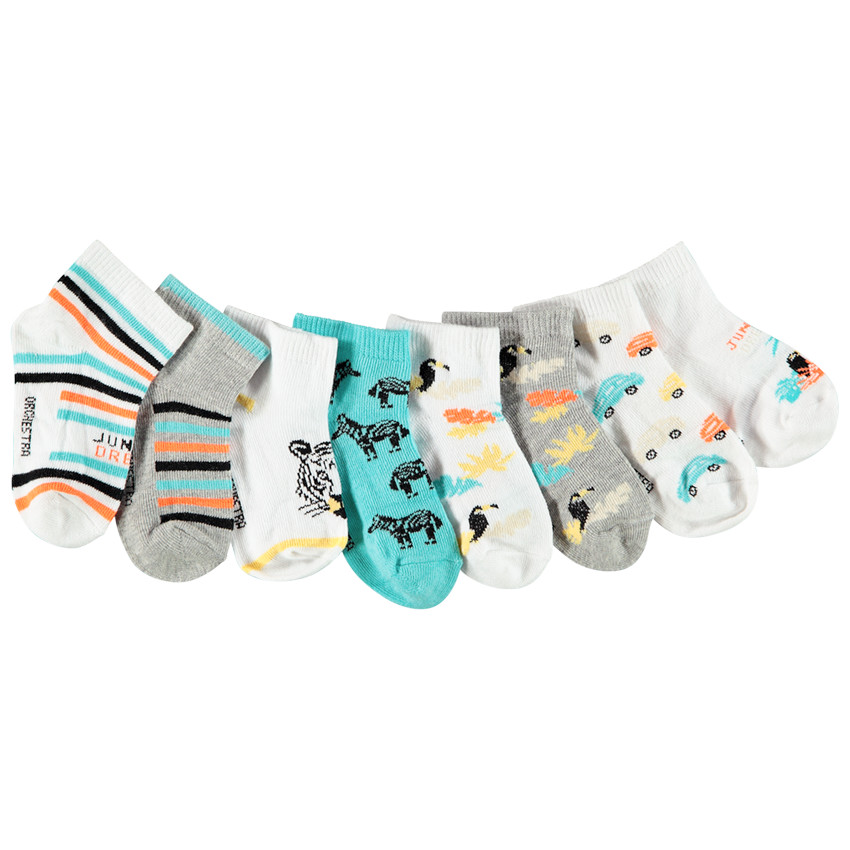 Lot de 8 paires de chaussettes courtes pour bébé garçon 