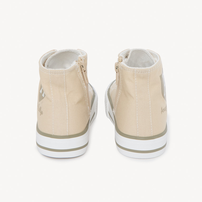 Baskets montantes zippée en toile print blason pour garçon 