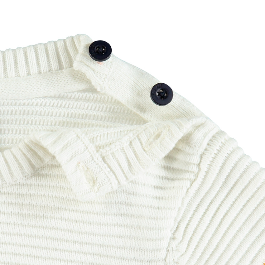 Pull en tricot à rayures et jeux de mailles 