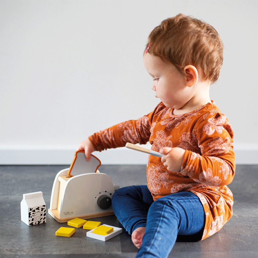 Grille-pain en bois + accessoires 