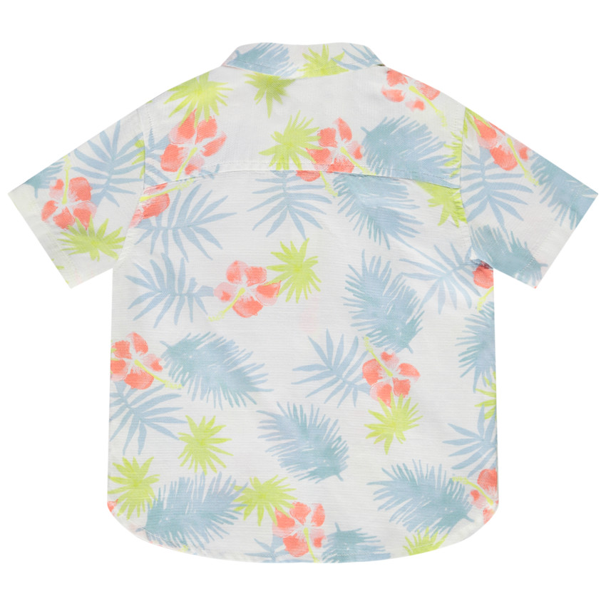 Chemise manches courtes en coton imprimé hibiscus pour bébé garçon  