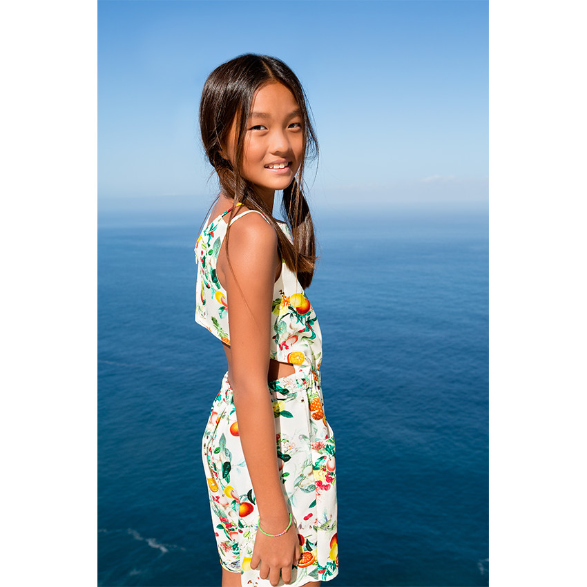 Junior - Combi-short imprimé fruits avec découpe au dos 