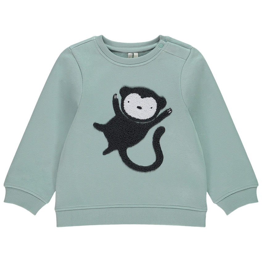 Sweat manches longues avec motif brodé effet bouclette bébé garçon  