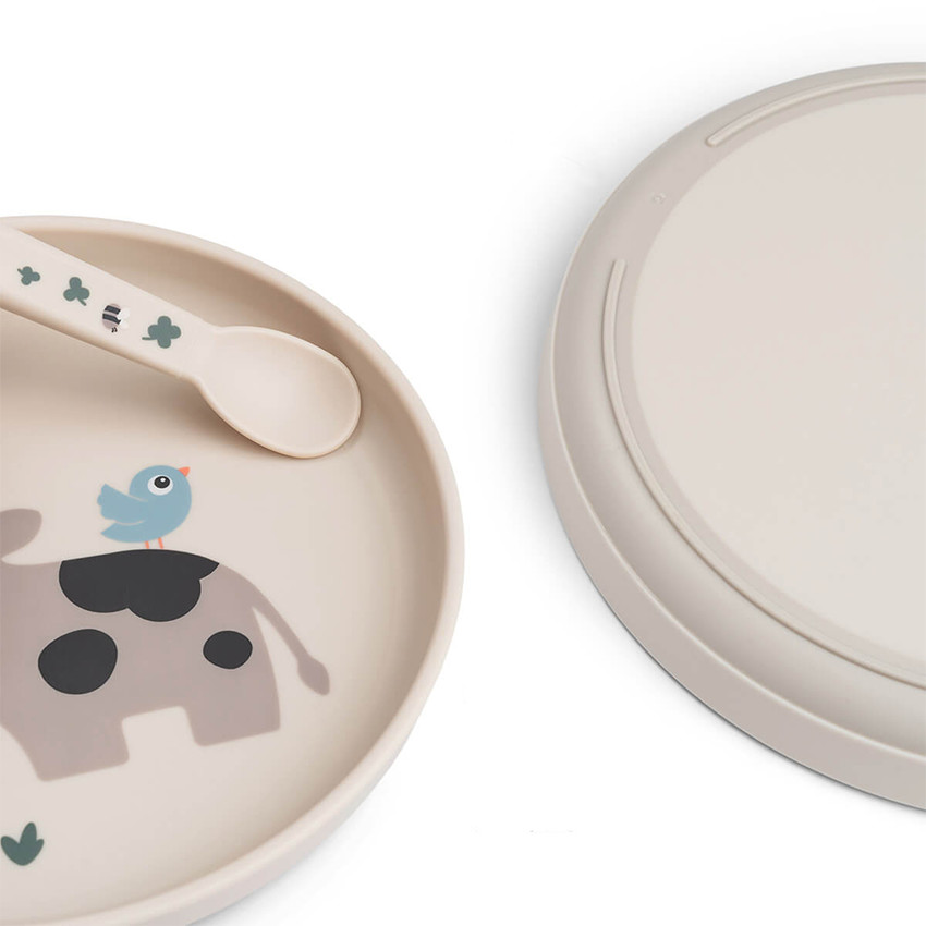 Assiette en silicone foodie Tiny Farm sable 