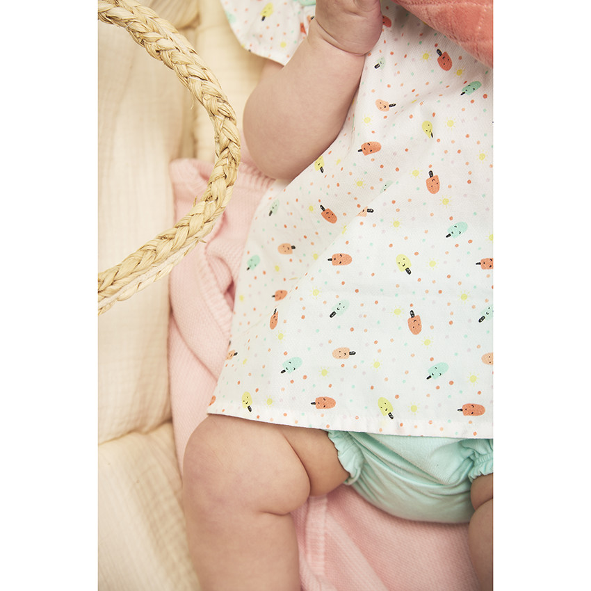 Ensemble tunique imprimé glaces et bloomer pour bébé fille 