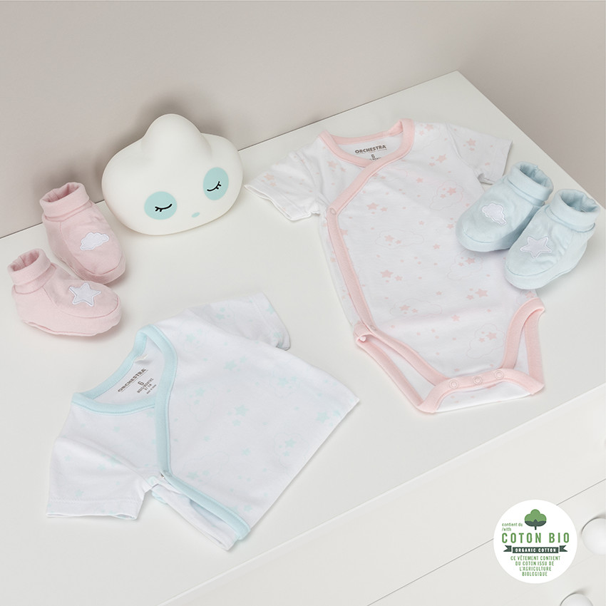 Body manches courtes en coton à étoiles all-over pour bébé fille 