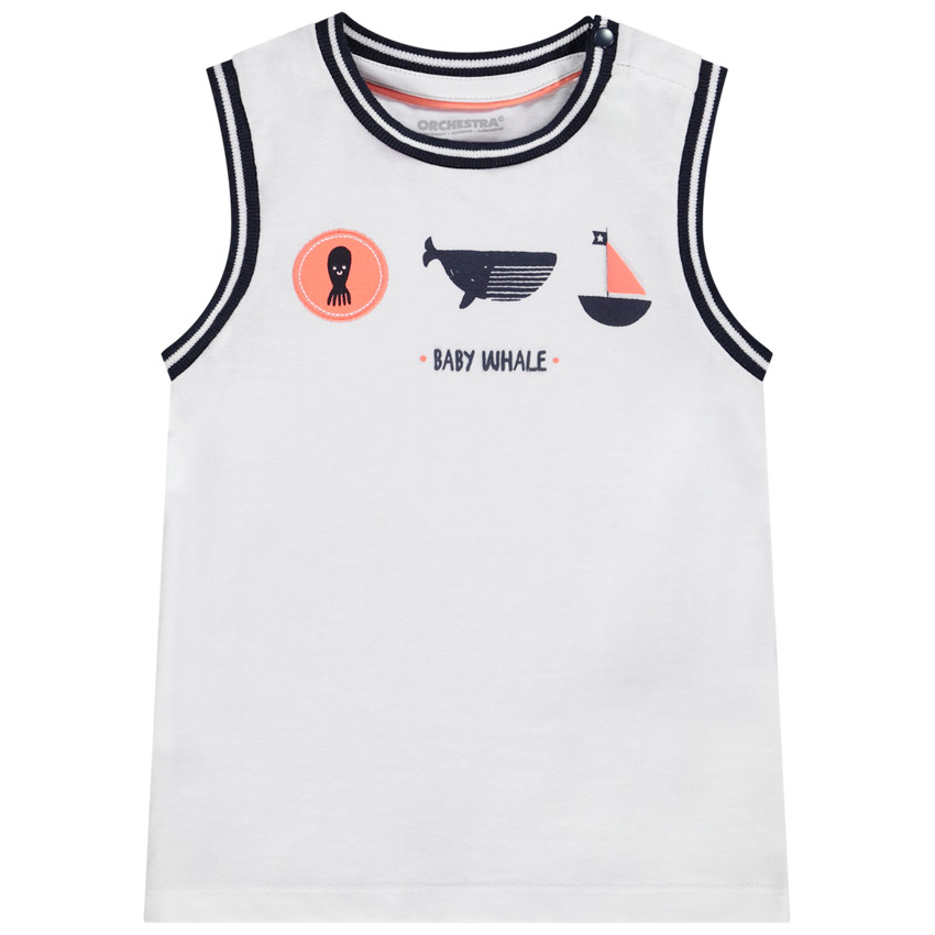 Débardeur en jersey puff print baleine pour bébé garçon